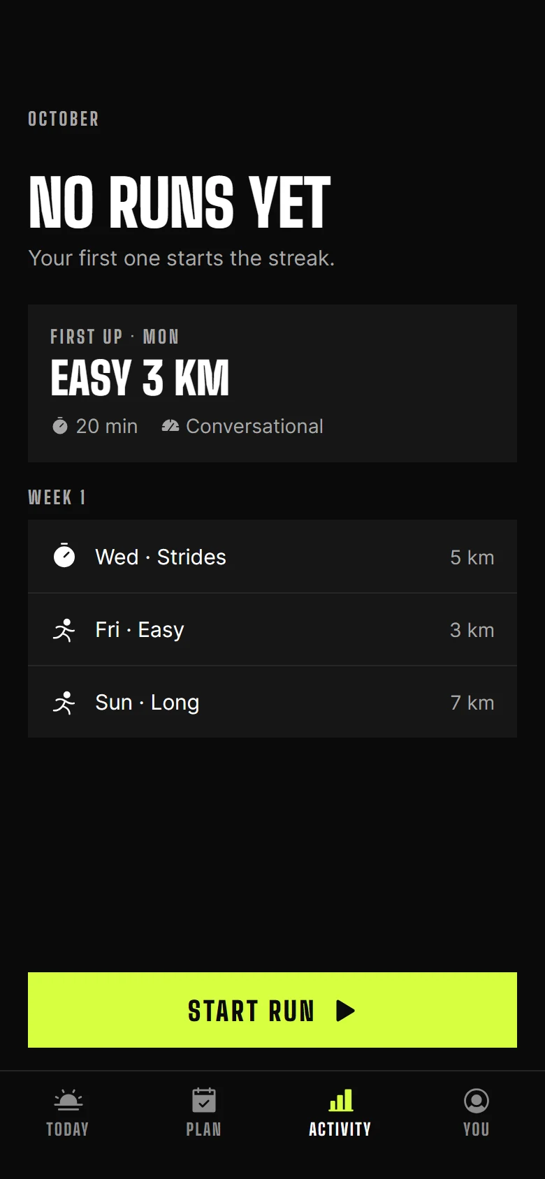 Pacer Activity Empty preview