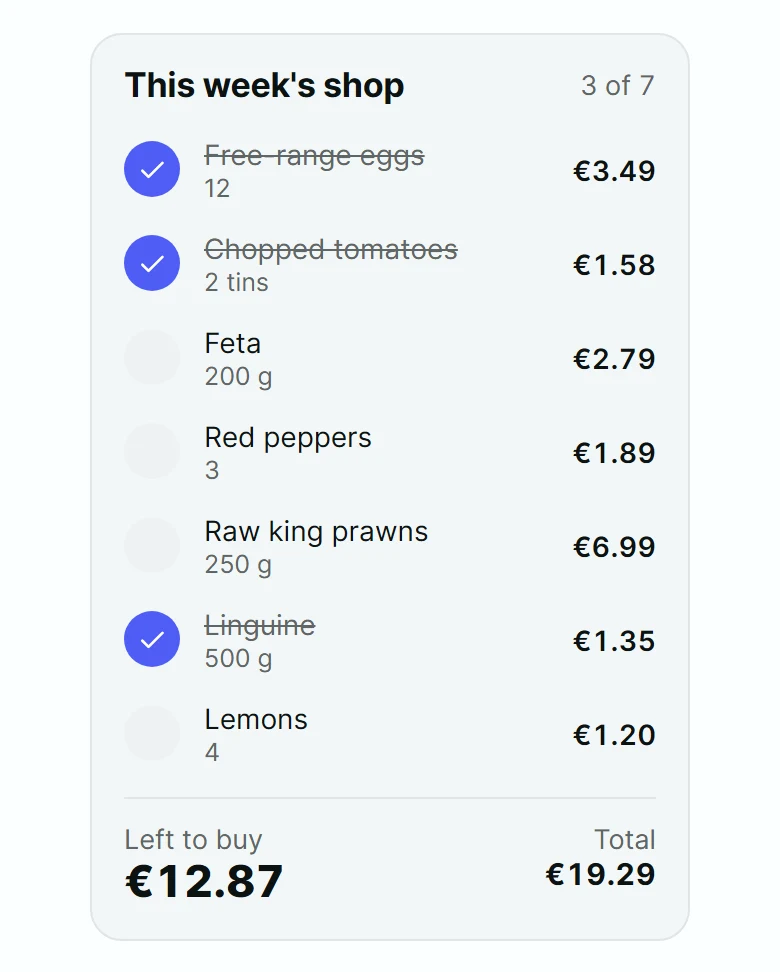Pantry Grocery List Card preview