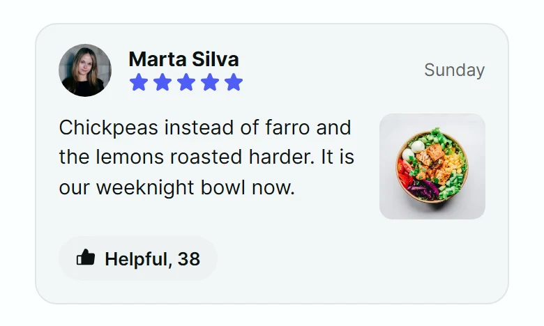 Pantry Review Card preview