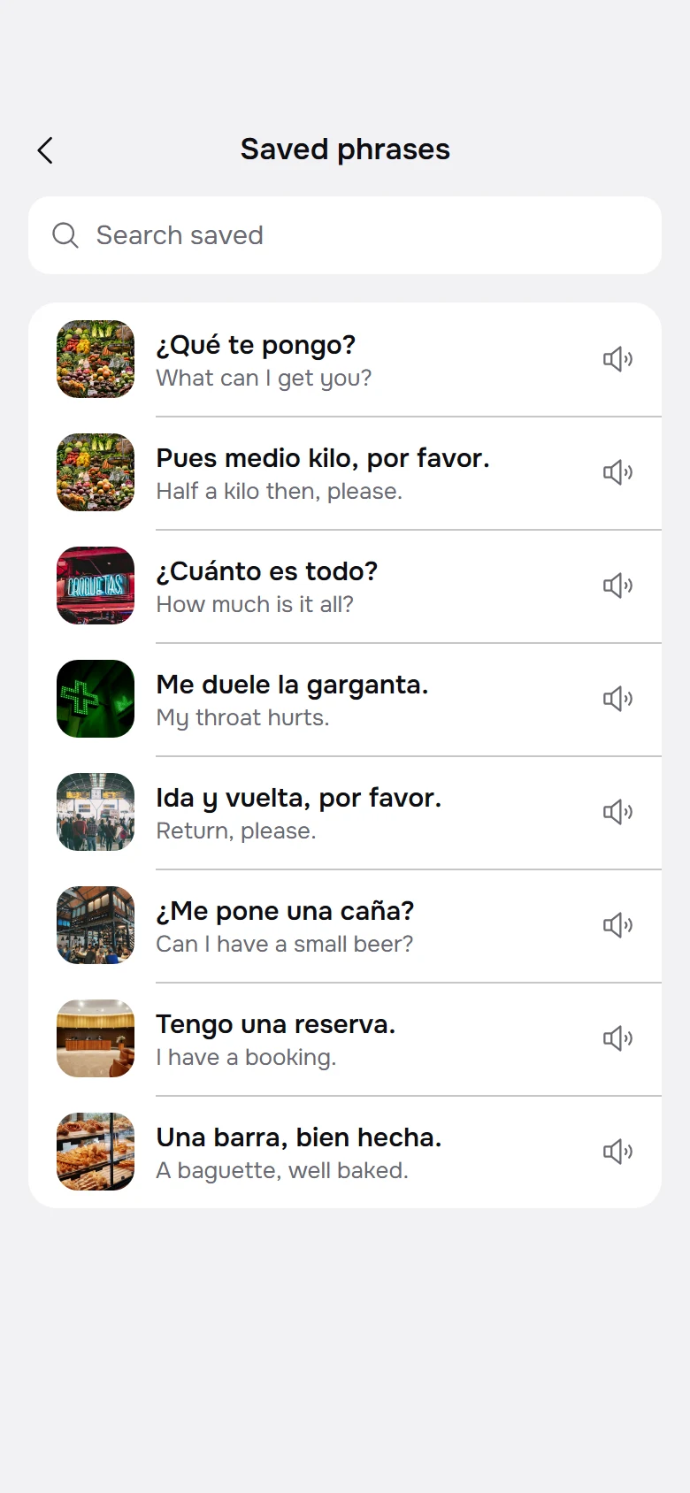 Parley Saved Phrases preview