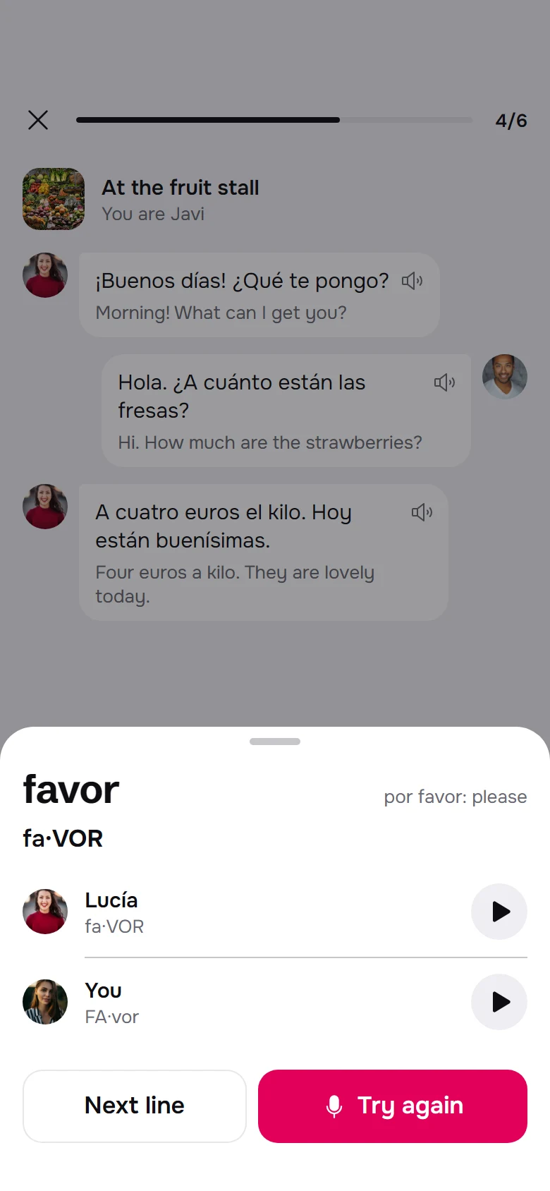 Parley Word Feedback preview