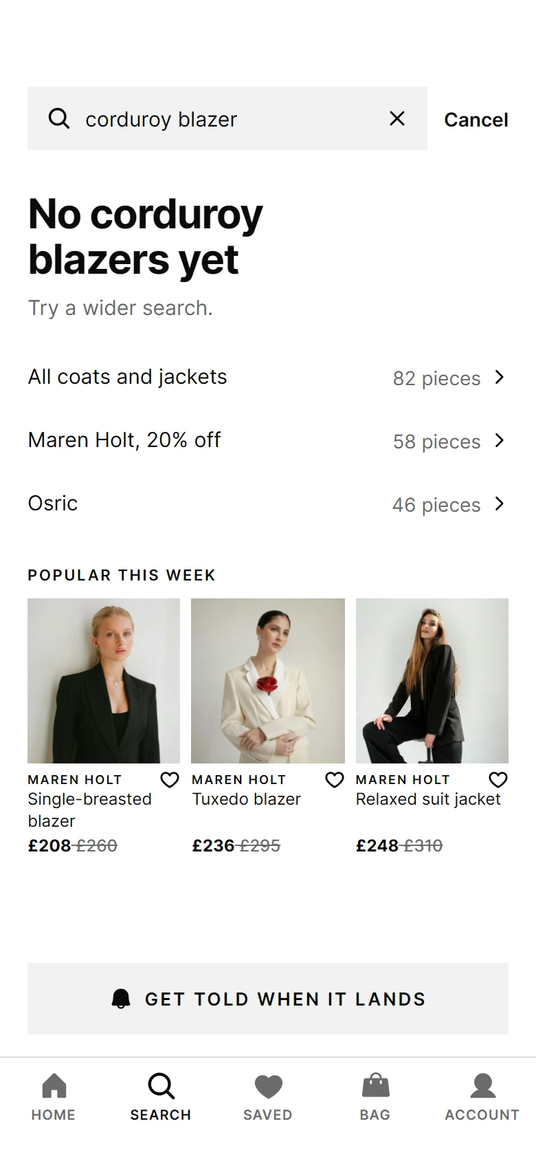Placket No Results preview