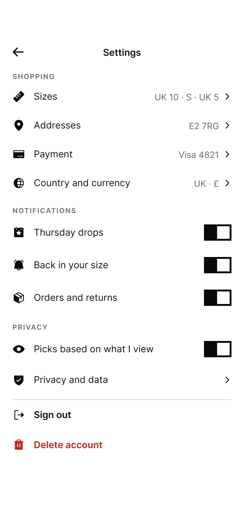 Placket Settings preview