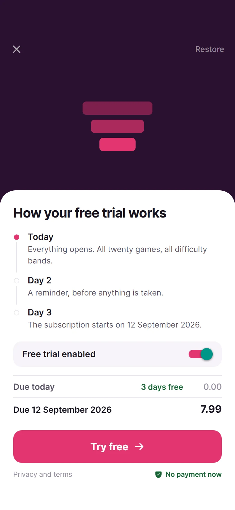 Plinth Trial Card preview