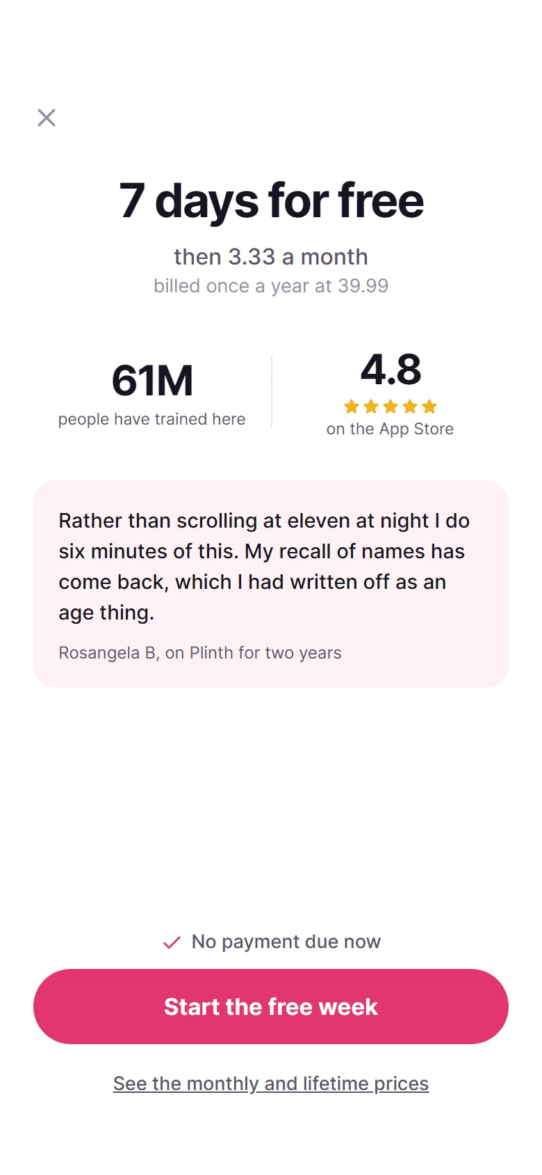 Plinth Seven Days For Free preview