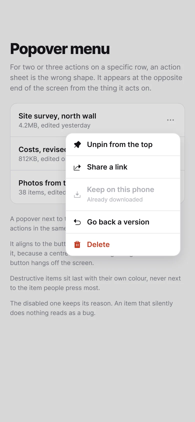 Превью Popover Menu