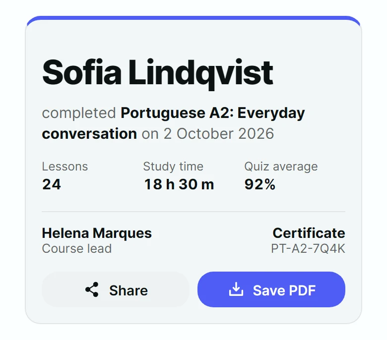 Primer Certificate Card preview
