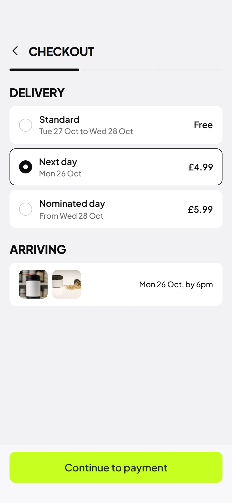 Pulse Store Delivery Options preview