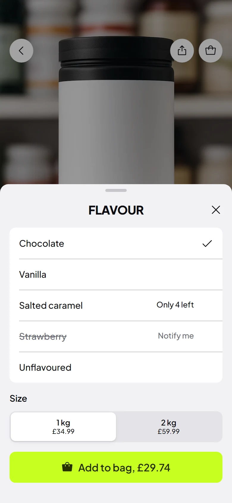 Pulse Store Flavour Picker preview