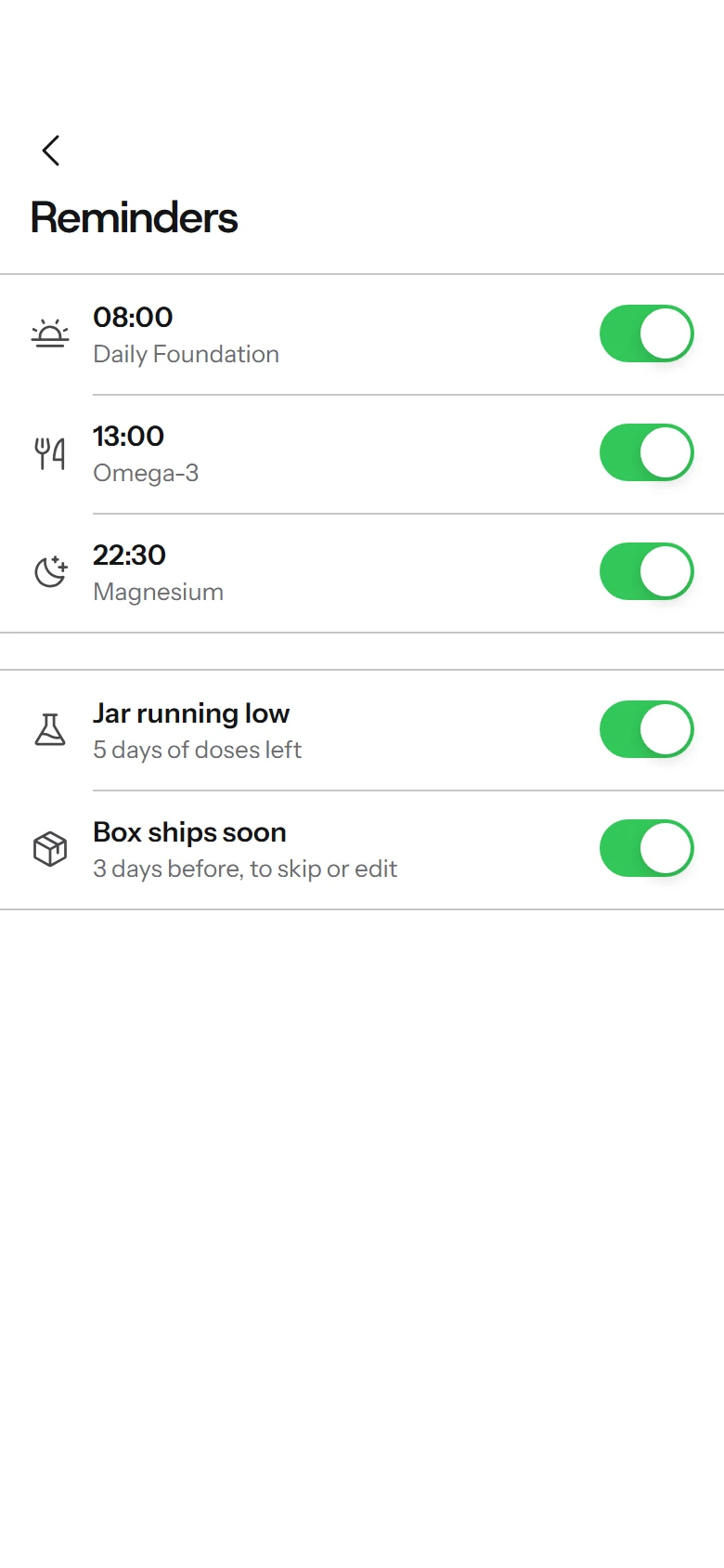 Pure Store Account Reminders preview