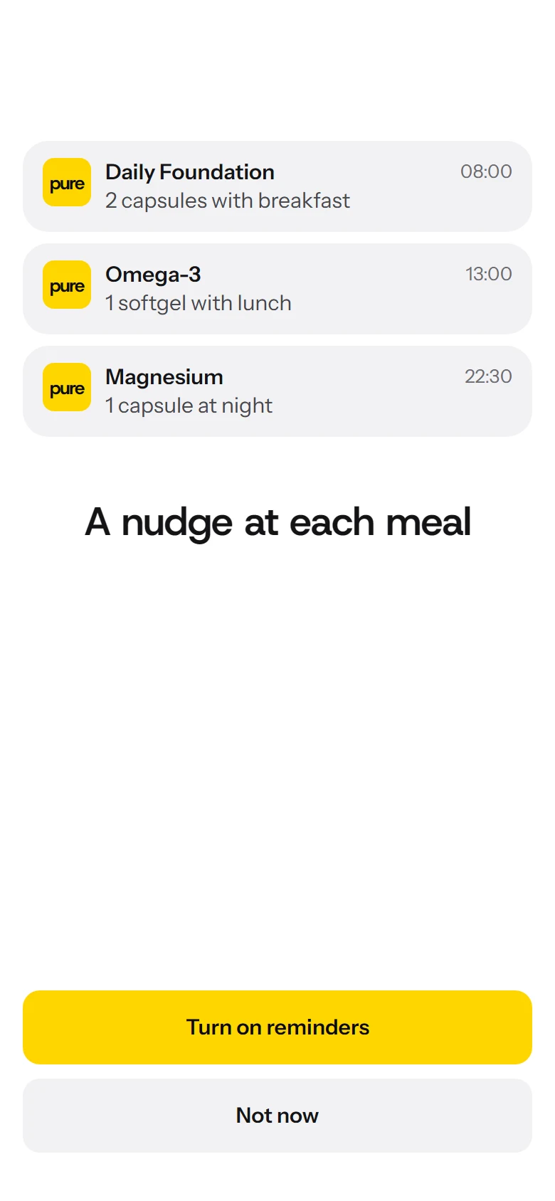 Pure Store Reminders preview
