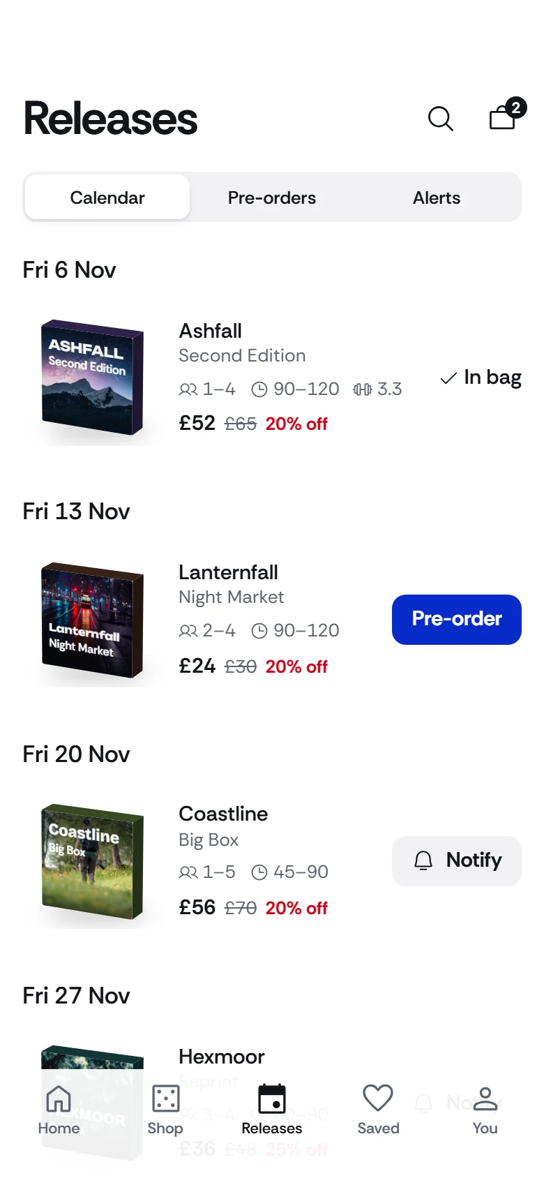 Quest Store Calendar preview