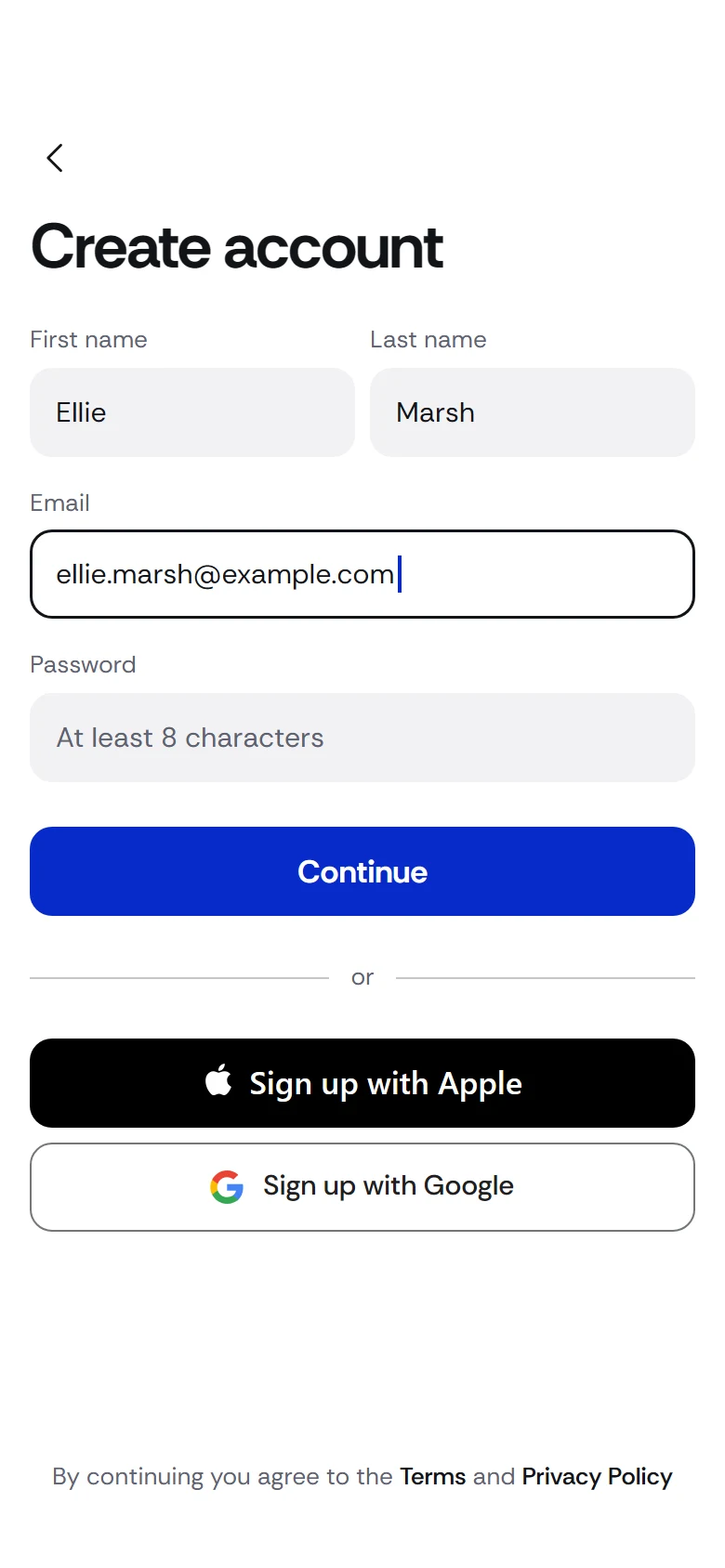 Quest Store Create Account preview