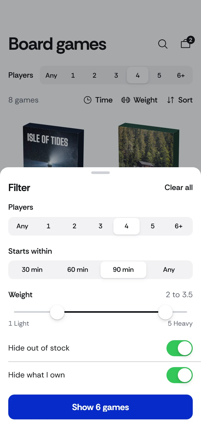 Quest Store Filters preview