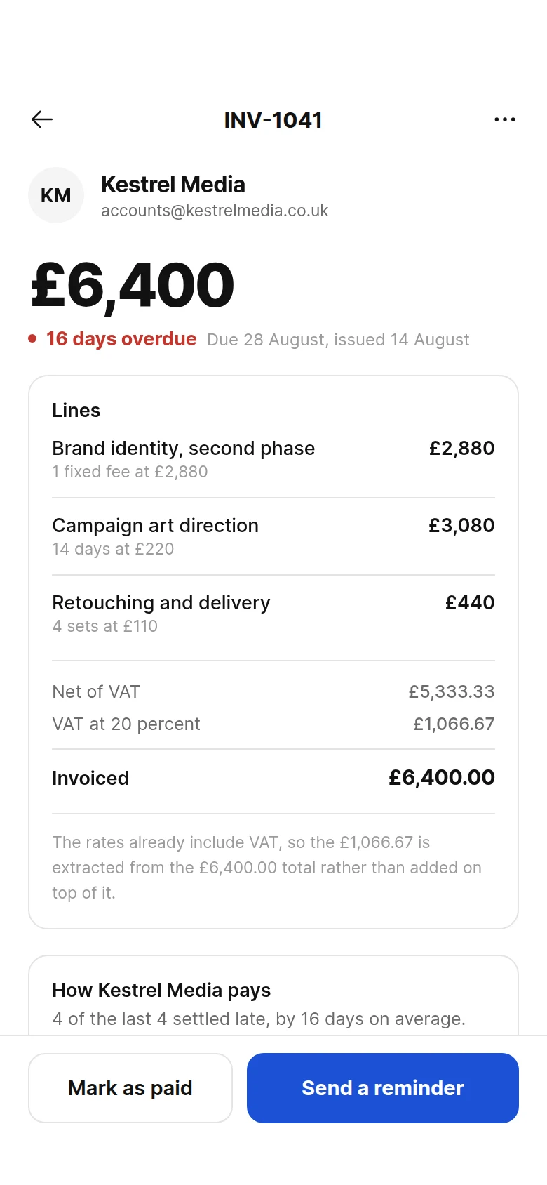 Rail Overdue Invoice preview