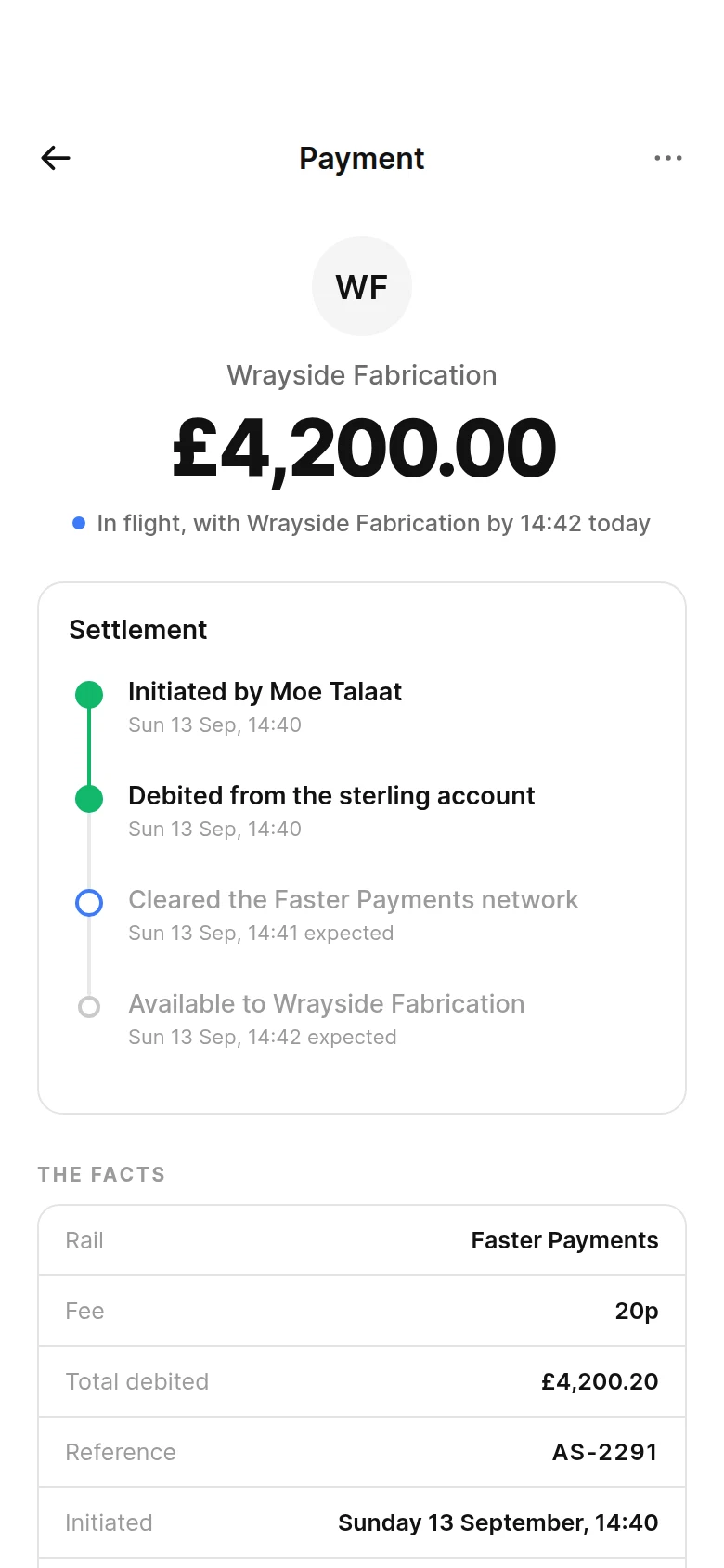 Rail Payment Detail preview