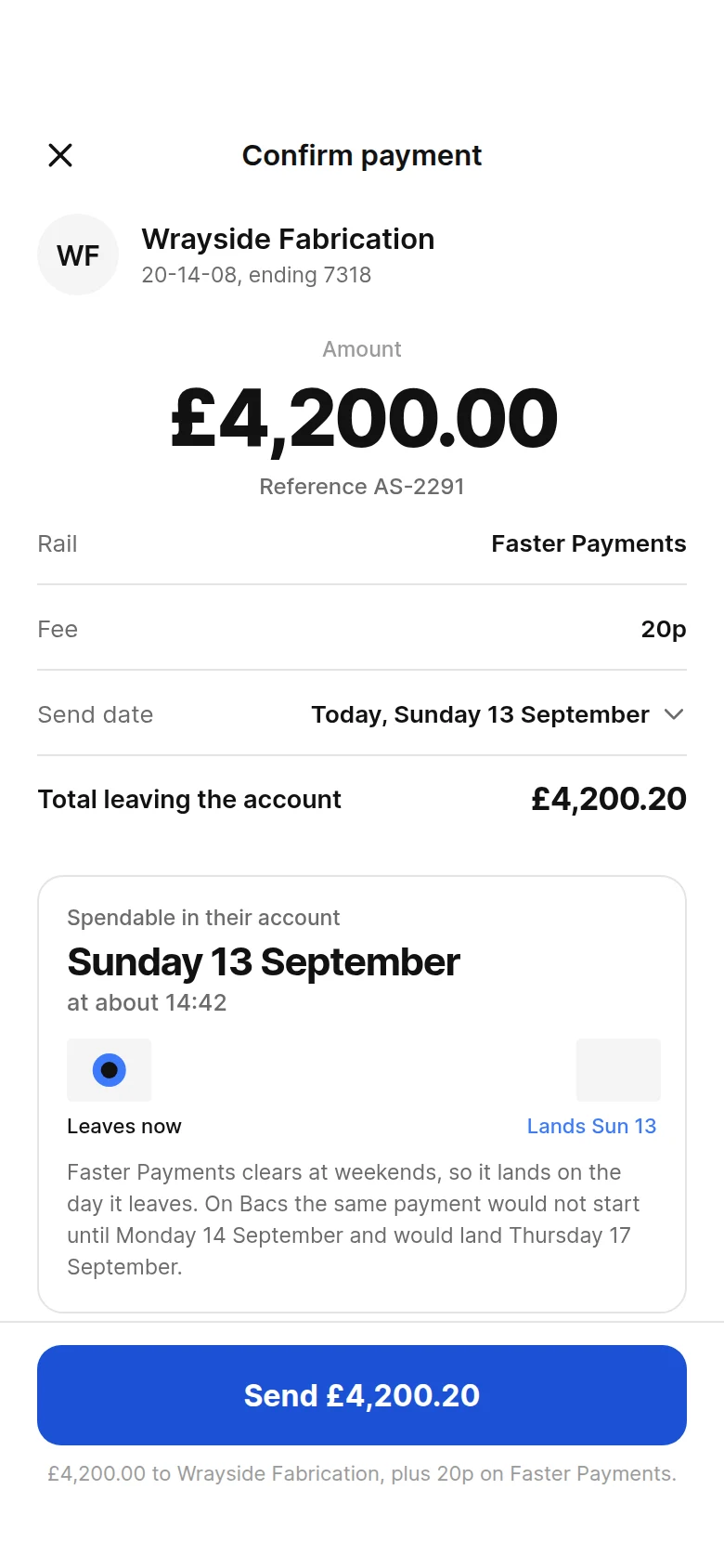 Rail Confirm Payment preview