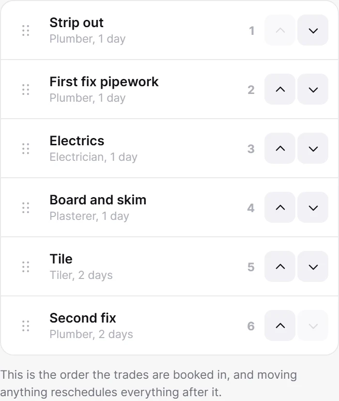 Reordering preview