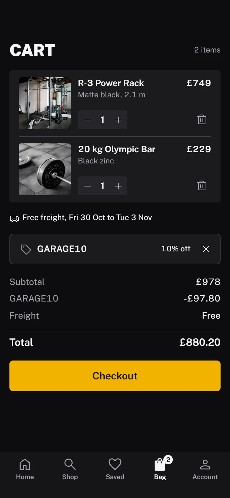 Reps Store Cart With Promo preview