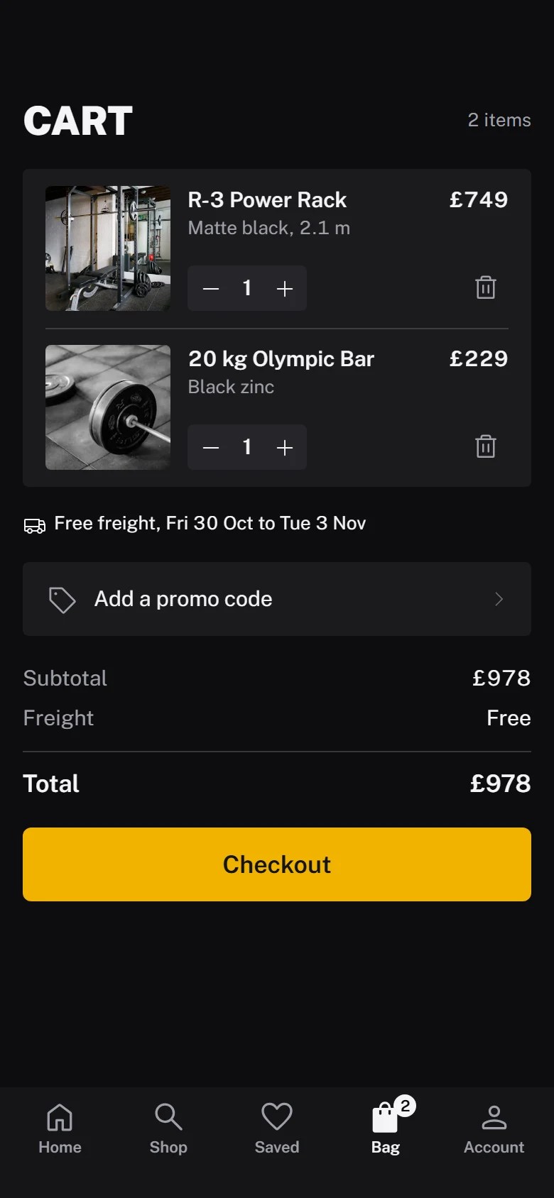 Reps Store Cart preview