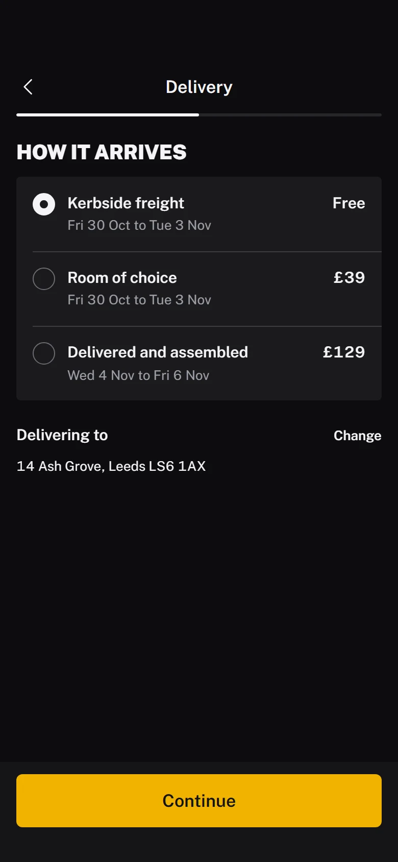 Reps Store Delivery Options preview