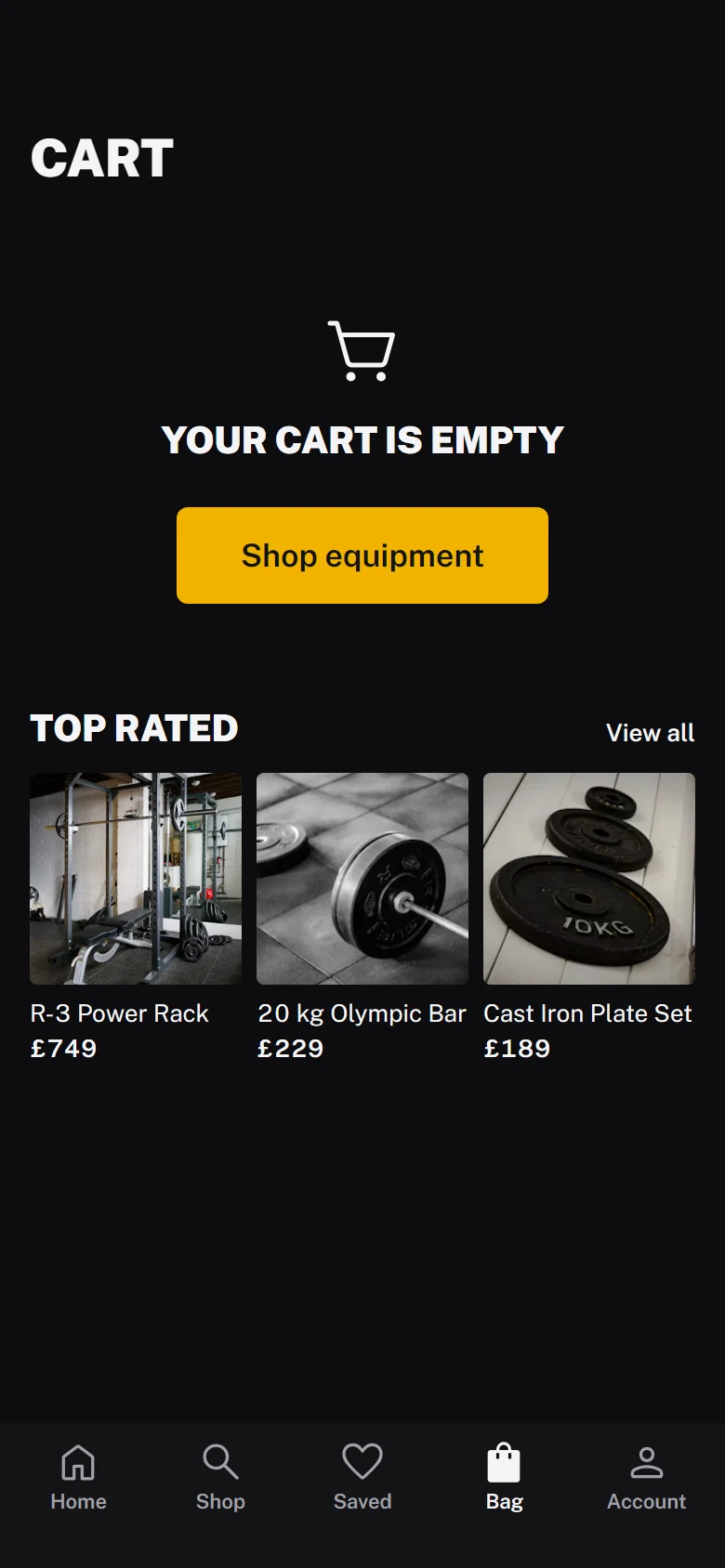 Reps Store Empty Cart preview