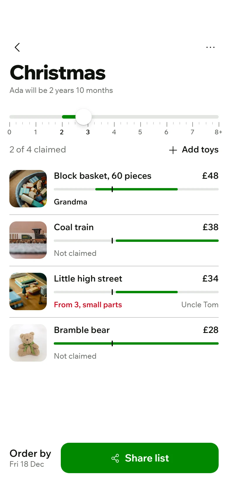 Romp Store Christmas List preview