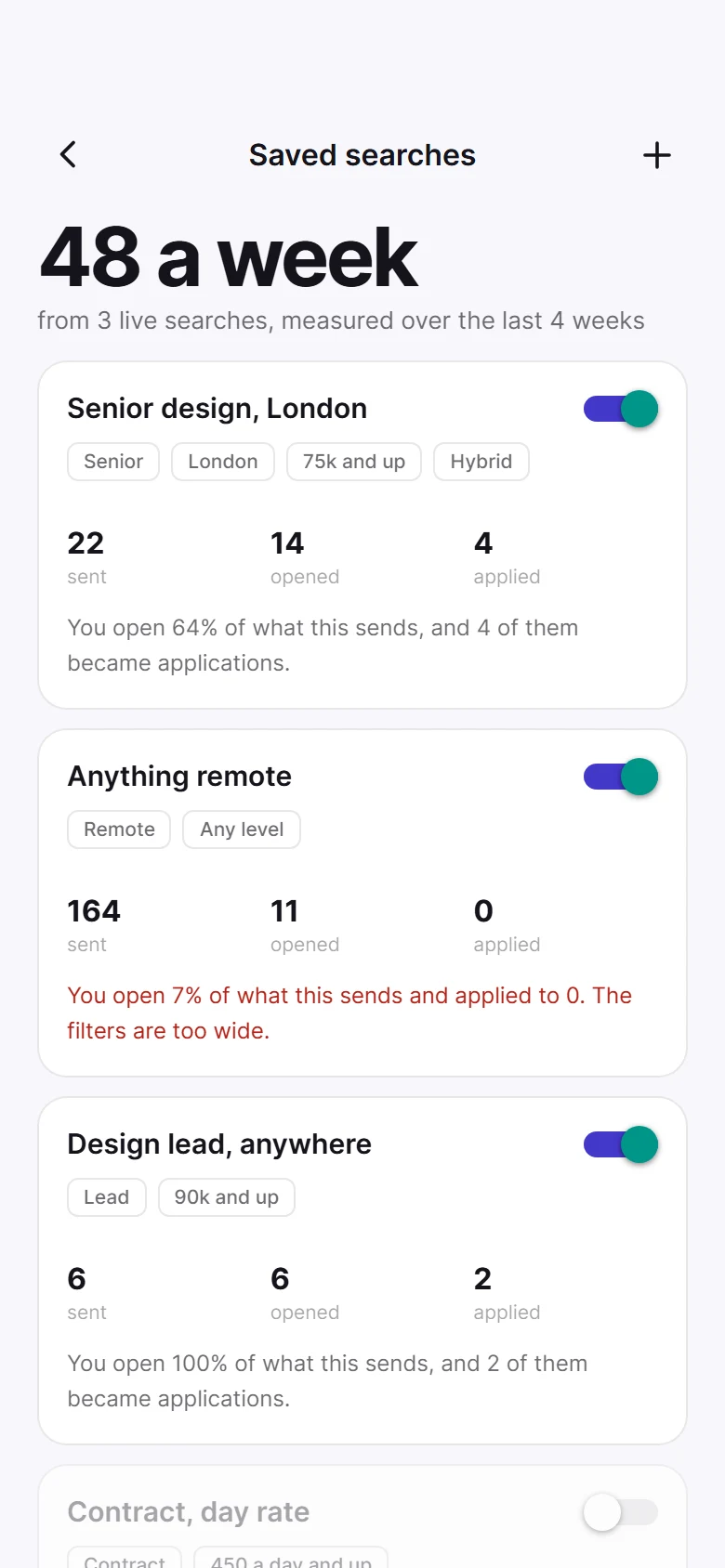 Rostrum Saved Searches preview