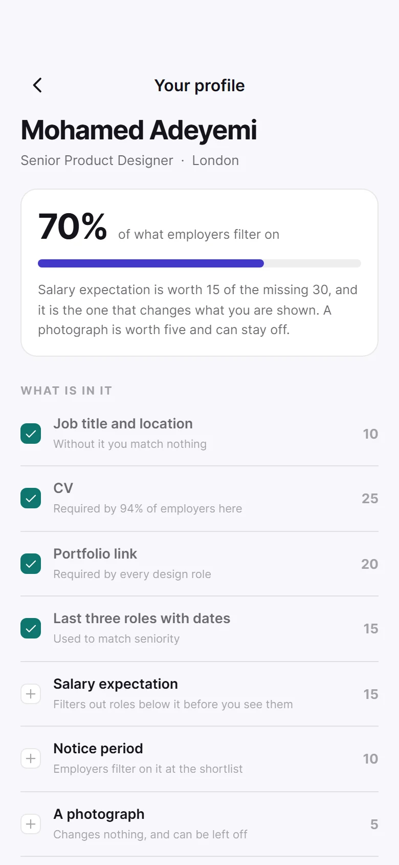 Rostrum Candidate Profile preview