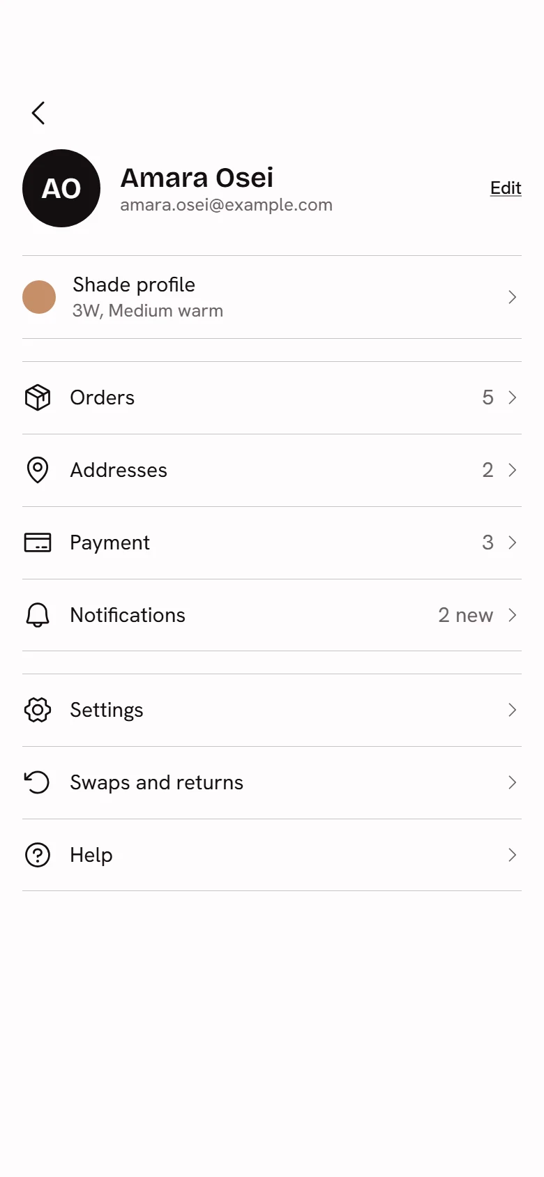 Rouge Store Account preview