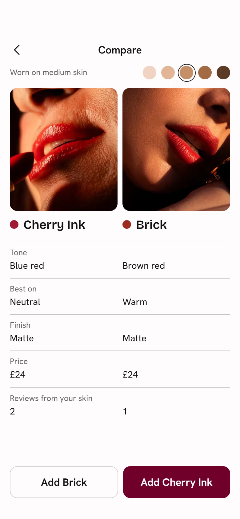 Rouge Store Compare Shades preview