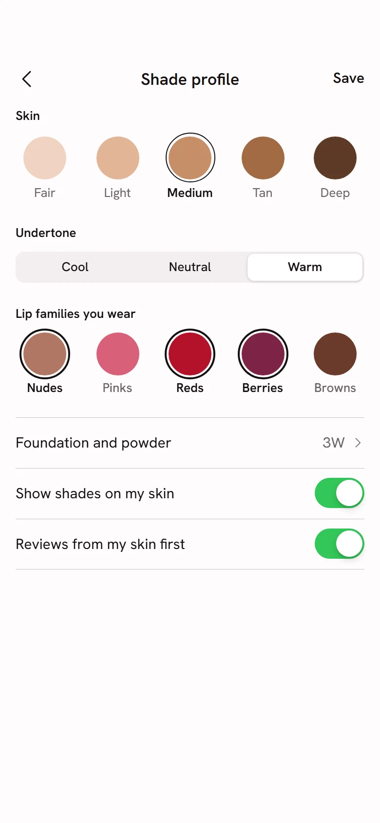 Rouge Store Shade Profile preview