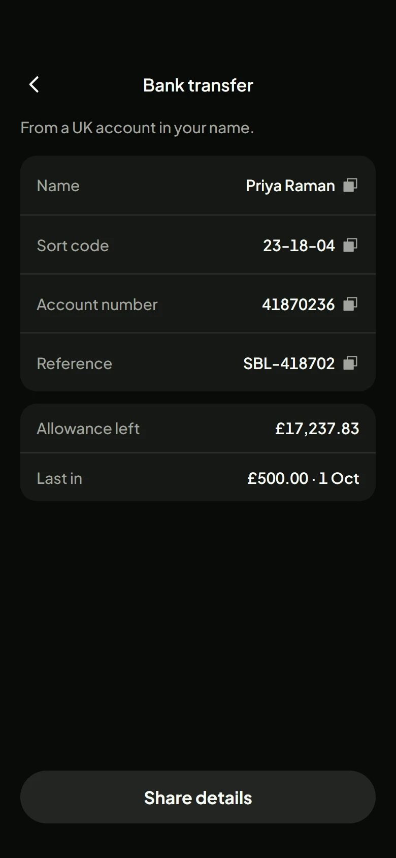 Xem trước Sable Bank Transfer