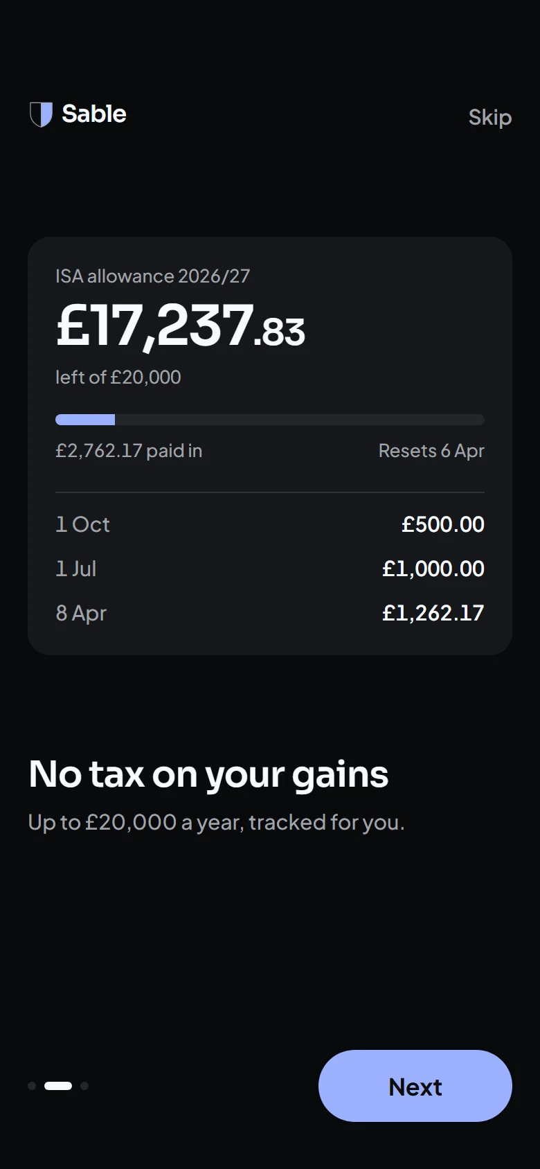 Sable No Tax On Your Gains preview
