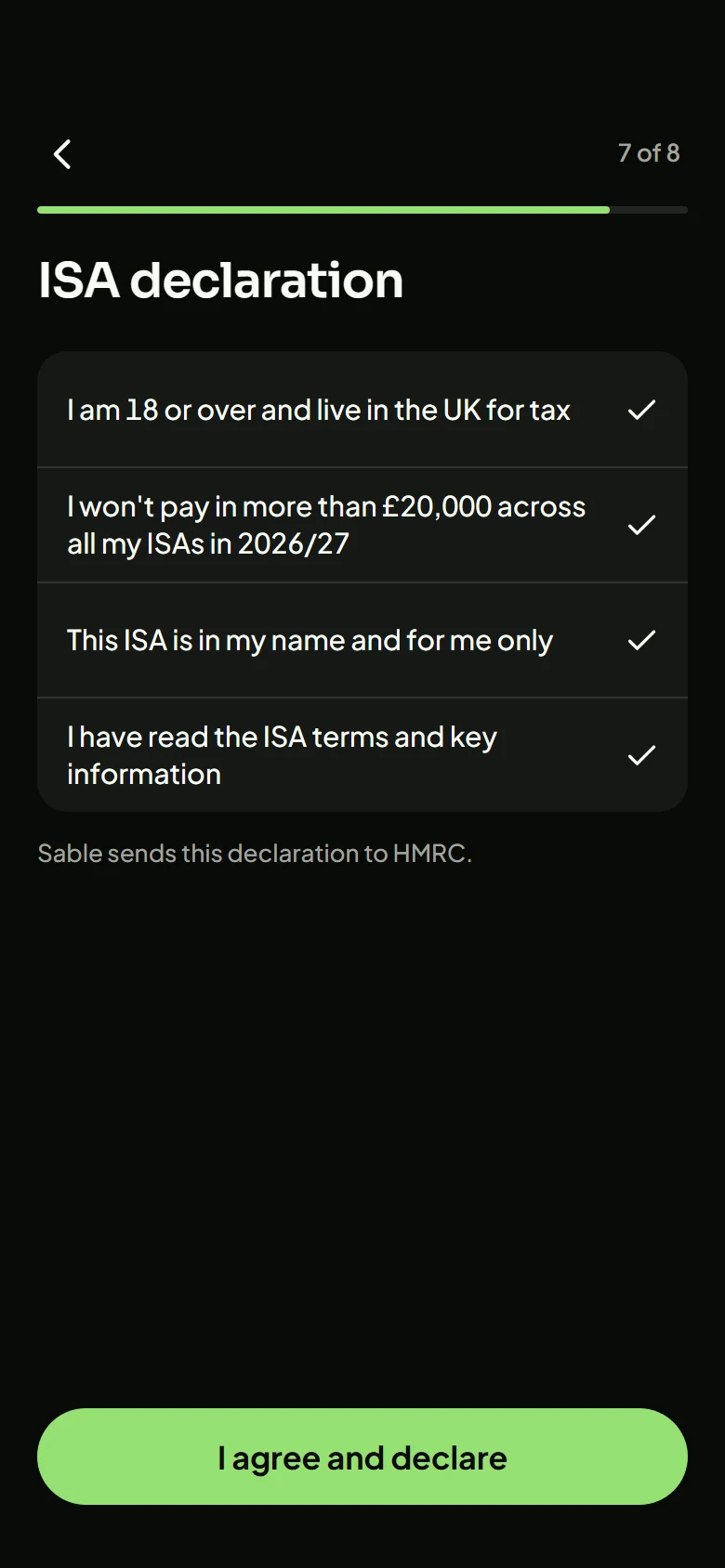Sable ISA Declaration preview