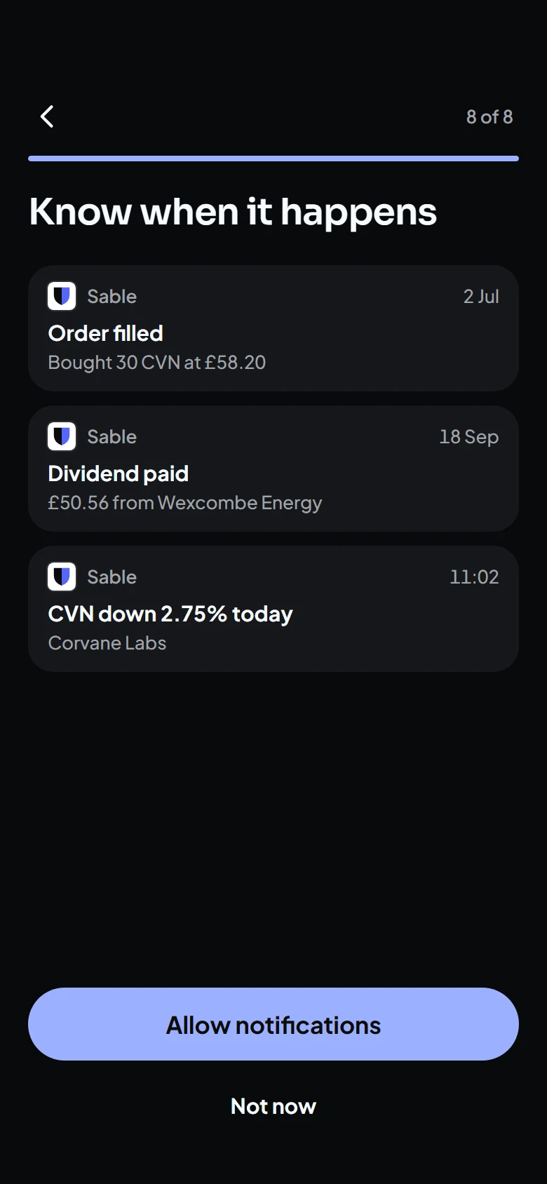 Sable Notifications preview