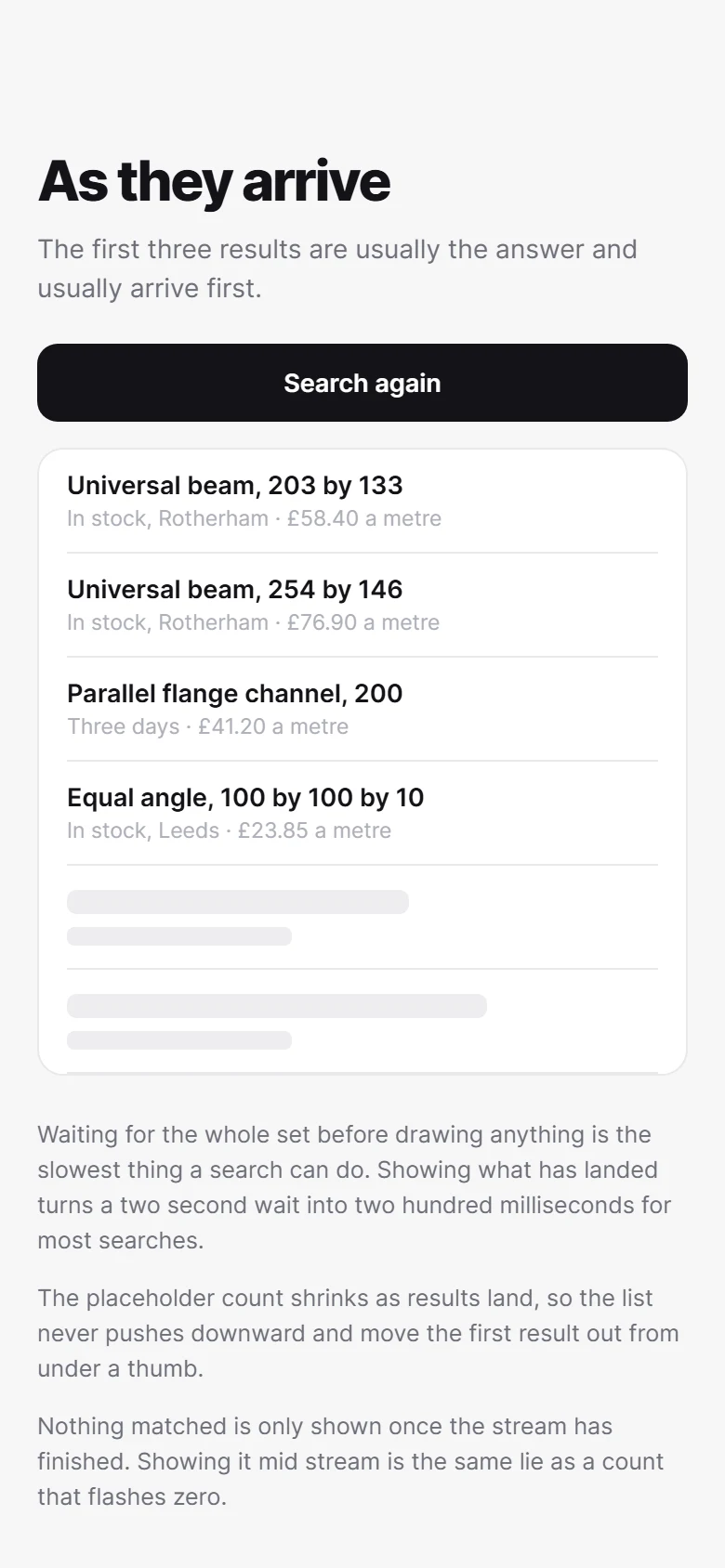 Prévia de Streaming results