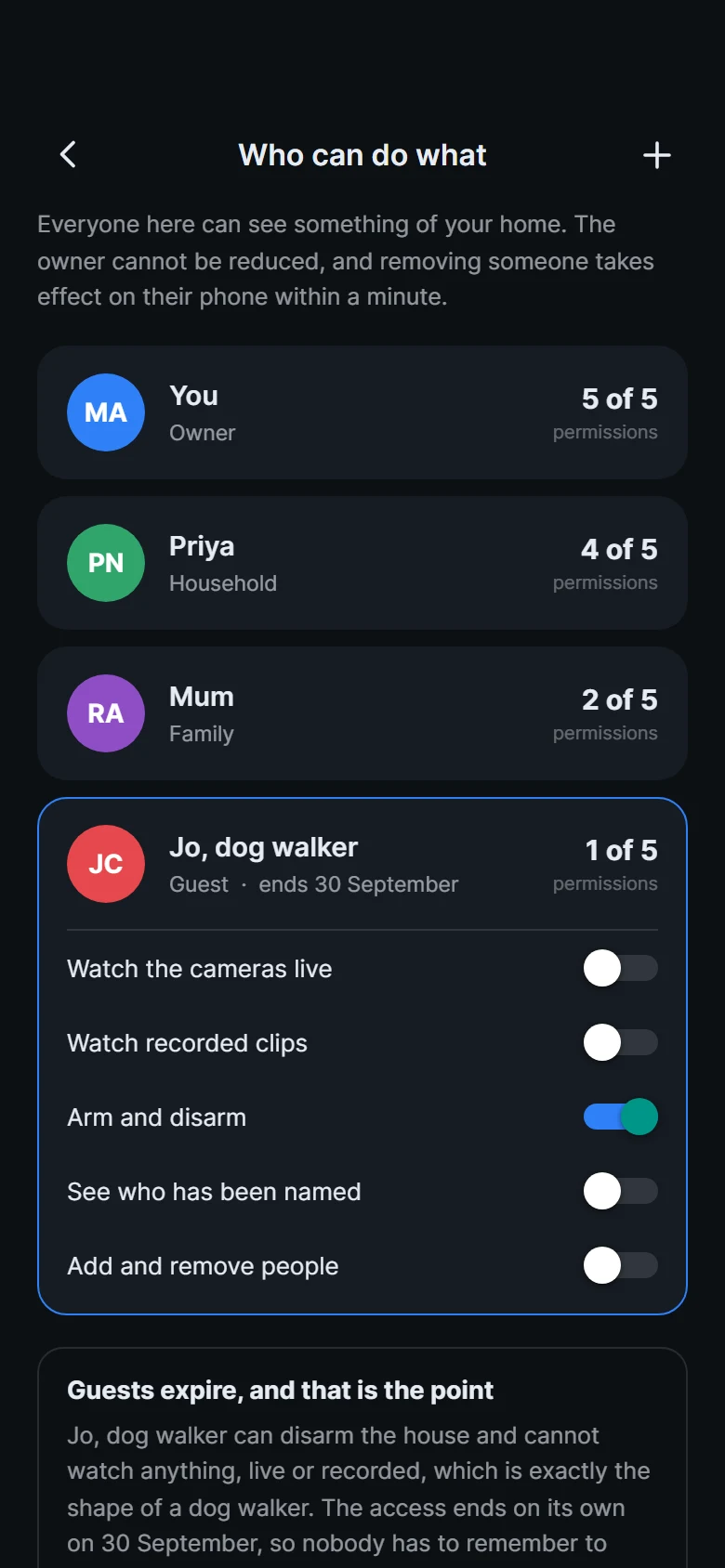 Sentry Household Access preview