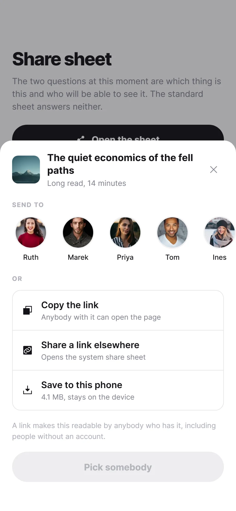 Превью Share Sheet