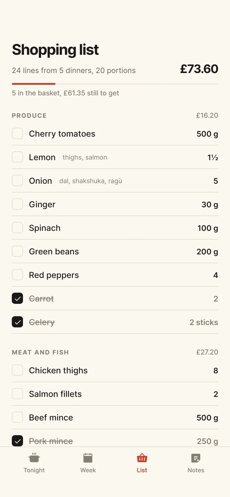 Skillet Shopping List preview