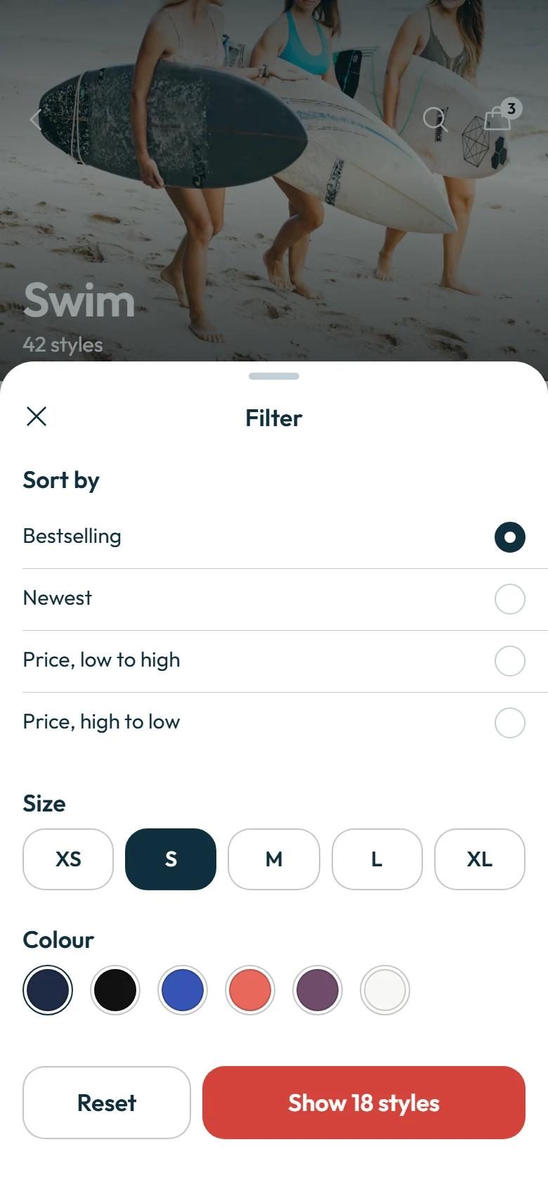 Sol Store Filters preview