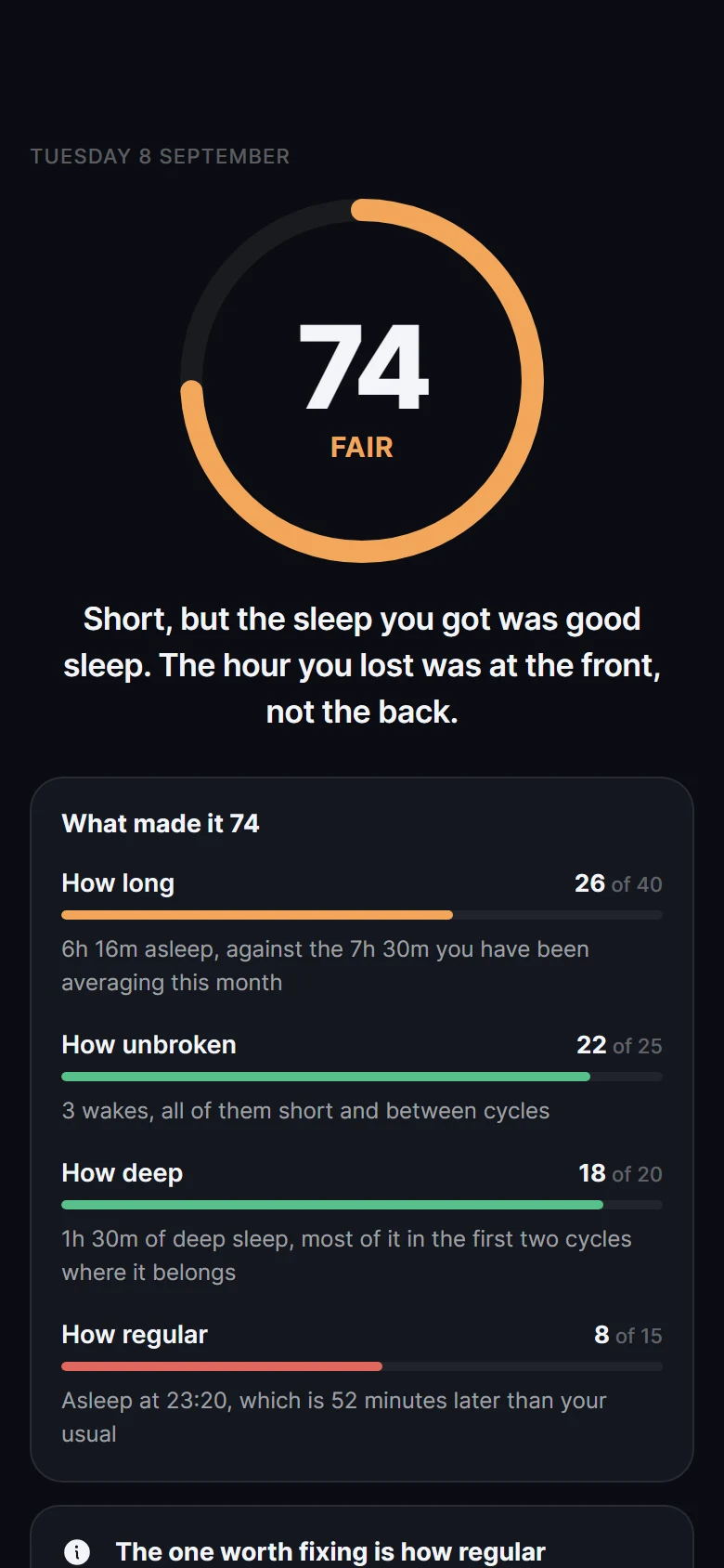 Vista previa de Somnus Sleep Score
