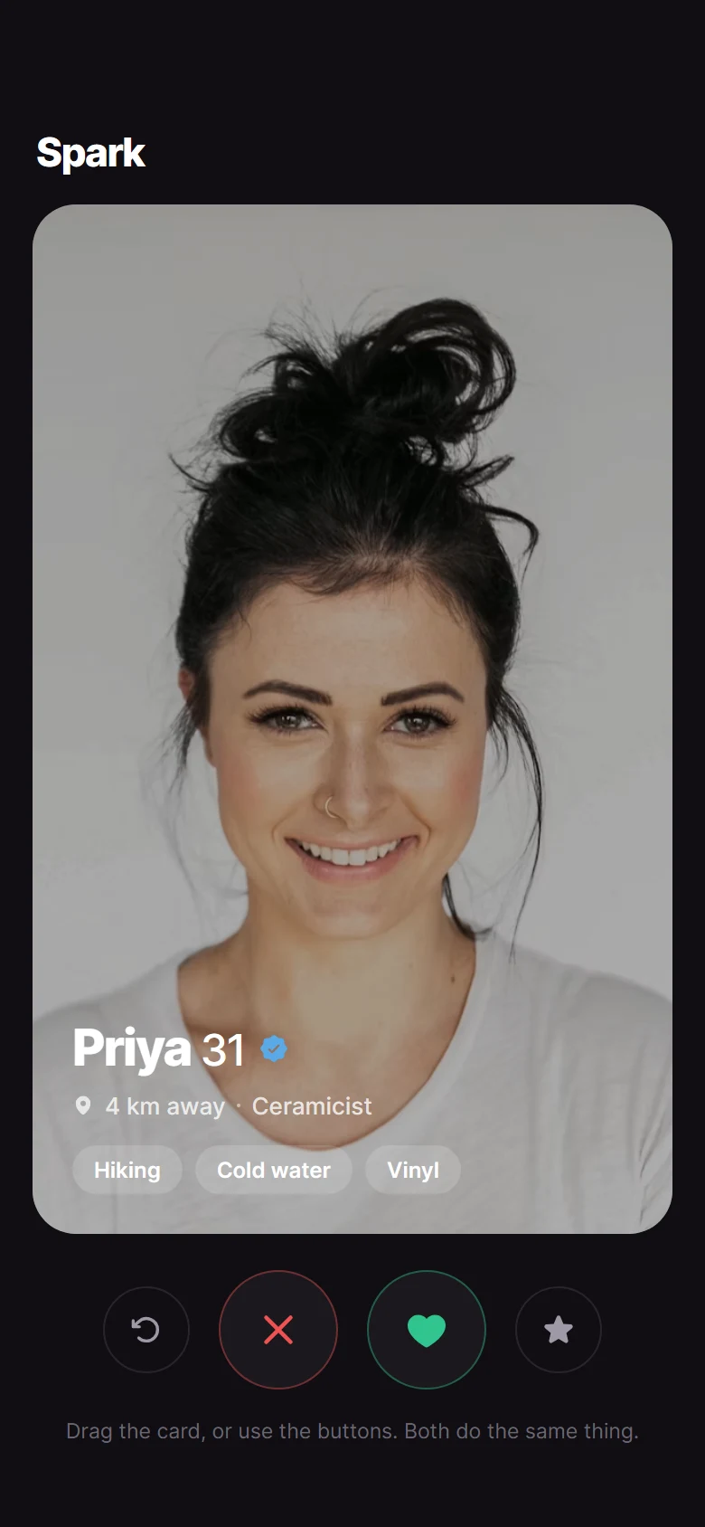 Vista previa de Spark Dating Home