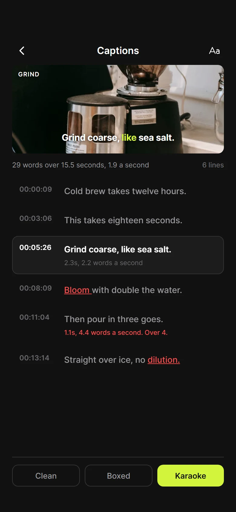 Spool Captions preview