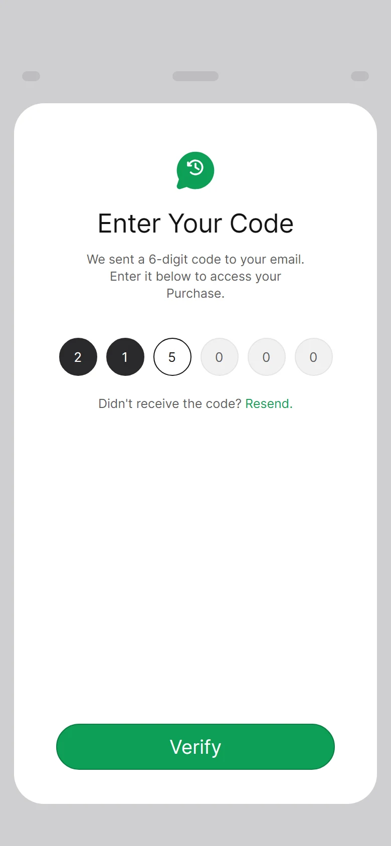 Stub Enter Your Code preview