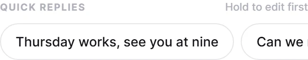 Quick Replies preview