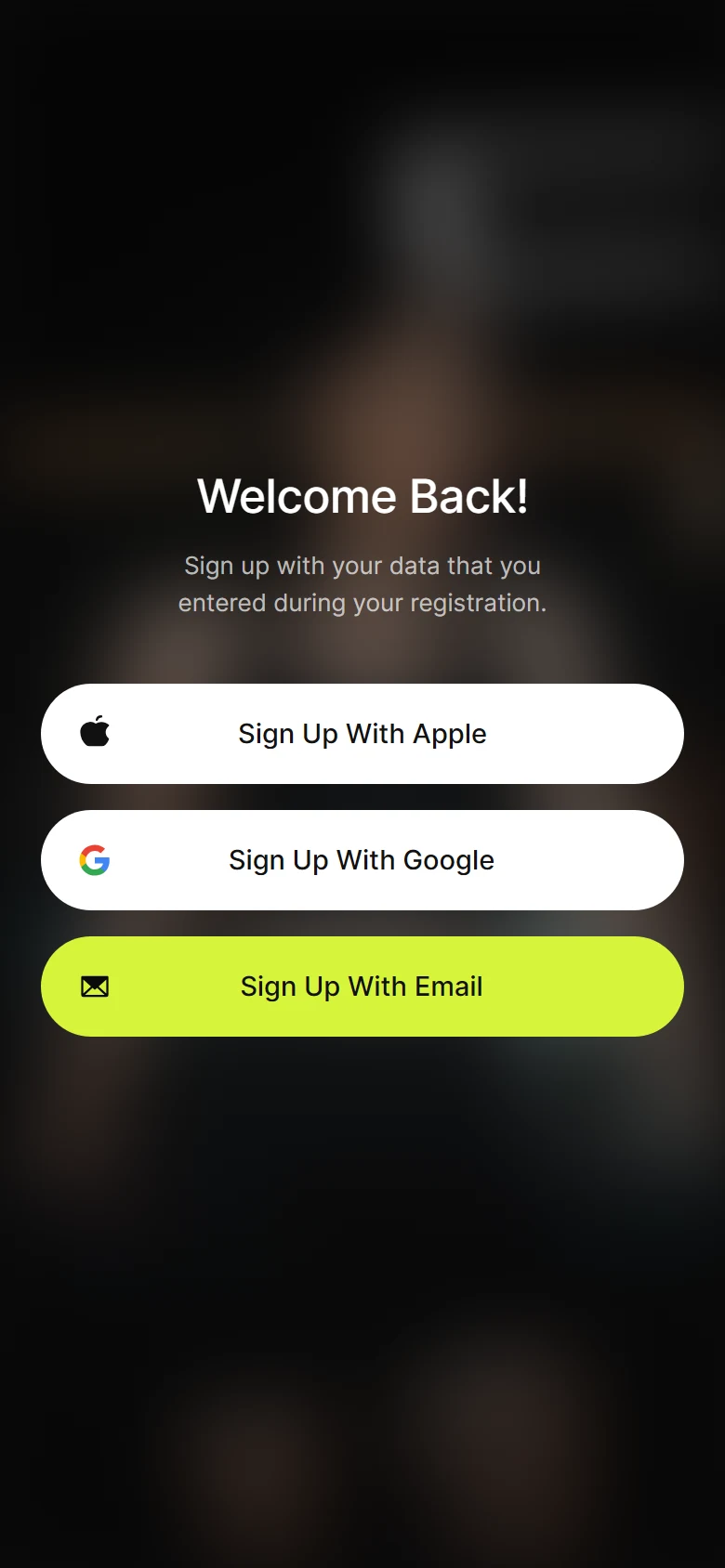 Surge Sign Up Options preview