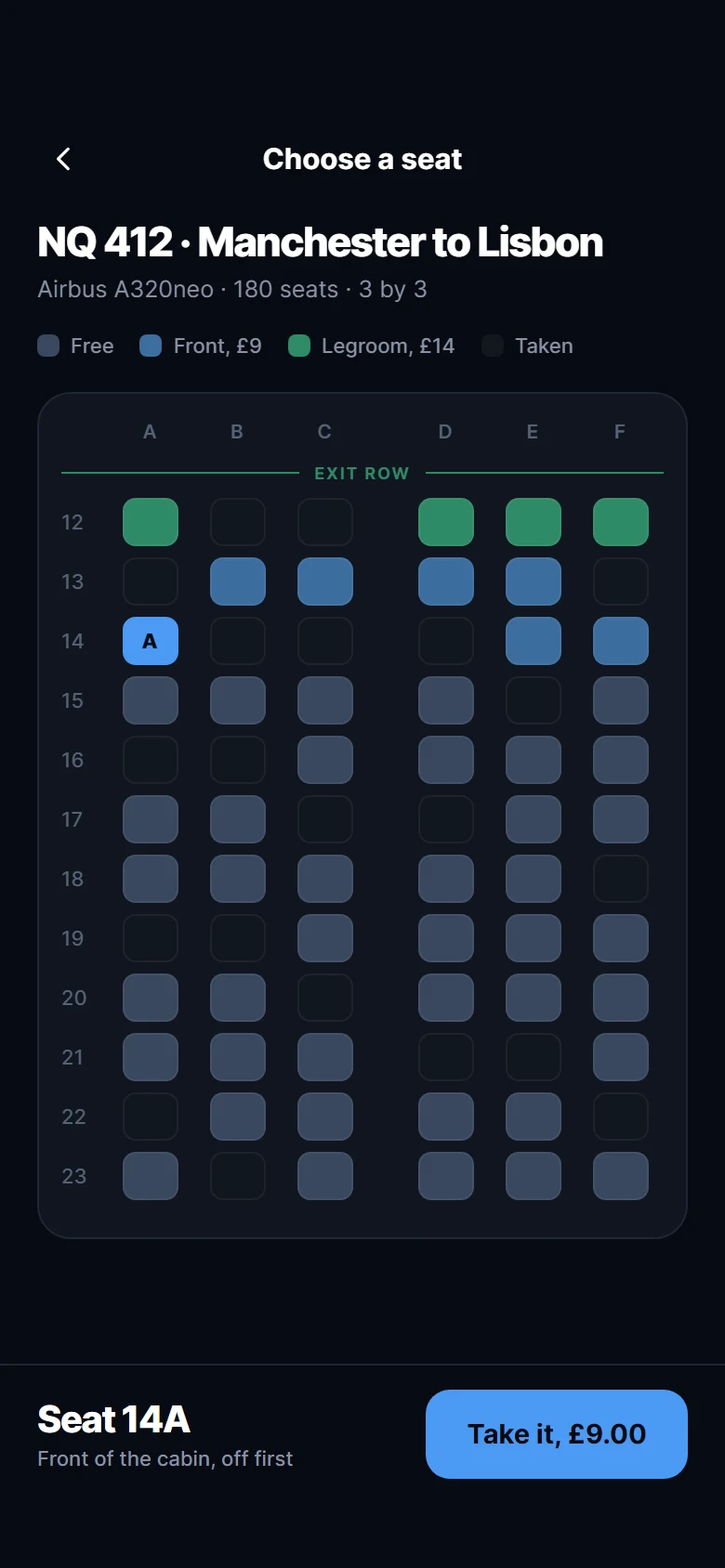 Tailwind Seat Map preview