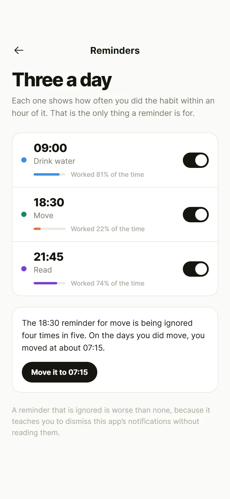 Aperçu de Tempo Reminders