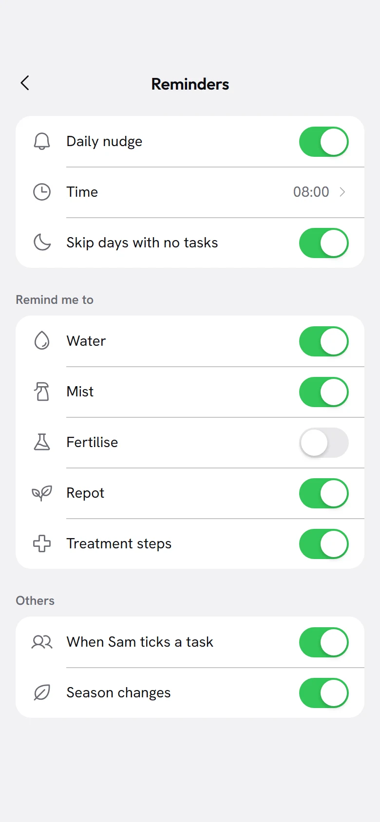 Tendril Reminders preview